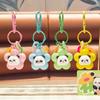 Pvc Flower Colorful Panda Keychain Adorable Key Chain Accessory For Car Bag And