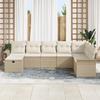VidaXL Ensemble de Canapé de Jardin 8 Pièces avec Coussins Beige Poly Rotin 3358930