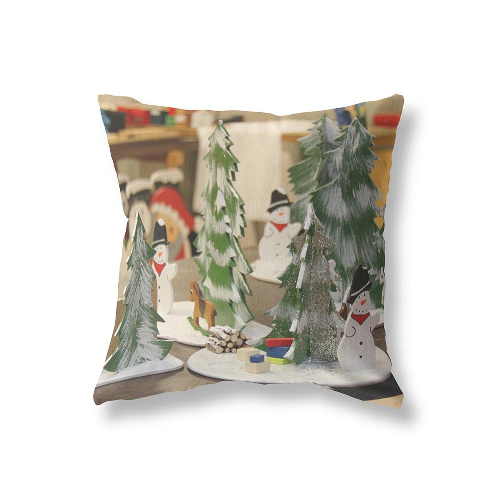 Merry Christmas Santa Claus Print Pattern Cushion Cover Home Living Room Sofa Decoration Square Pillow Pillow Cover