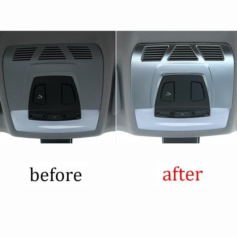 Fit For BMW X1 F48 2016-2022 ABS Silver Front Reading Light Lamp Frame Trim 1PCS