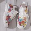 Fashion Floral Print Women's Knitted Sneakers Summer 2025 New Breathable Air Mesh Casual Shoes Woman Light Weight Walking Sports Flats