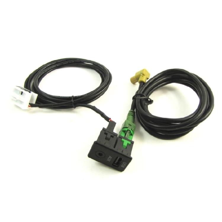 Easy Installation USB AUX Switches Plug with Cable Replacement AUX USB Switches Port Socket & Cable for B6 B7 RCD510