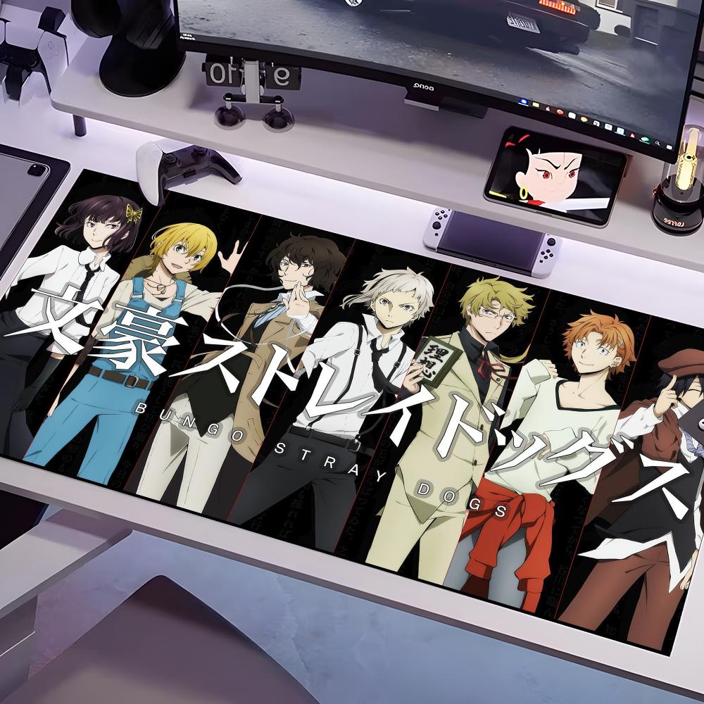 Bungo Stray Dogs Mauspads Mehrere Größen Großes Quadratisches Computer-Büro-Spiel-Tischmatten Gummi Anti-Rutsch-Mauspads