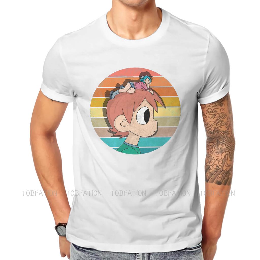 Good Newest Tshirts Scott Pilgrim Vs The World Movie Men Harajuku Fabric Streetwear T Shirt Round Neck Oversized