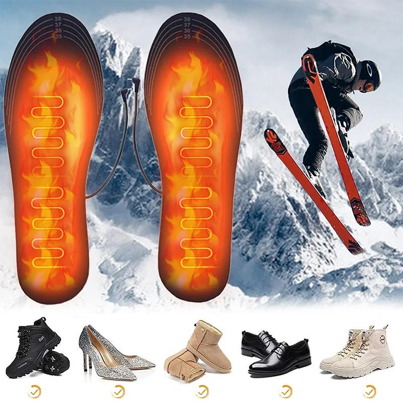 Winter Outdoor Sports Heating Insole Winter Warm USB Heated Insoles Shoe Electric Foot Warming Pad Feet Warmer Sock Pad Mat