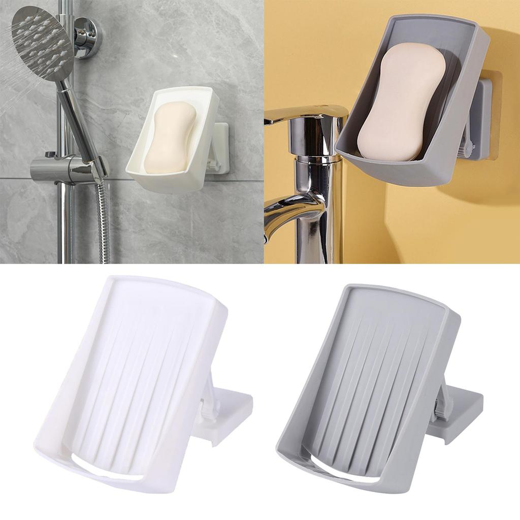 Soap Dish for Shower, Self Wall Mounted Soap Dish Holder with Drainage, Soap Holder for Bathroom and Kitchen