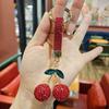 Korean Ins Full Rhinestones Cherry Keychain High-end Rhinestone Car Keyring  Girls Boys