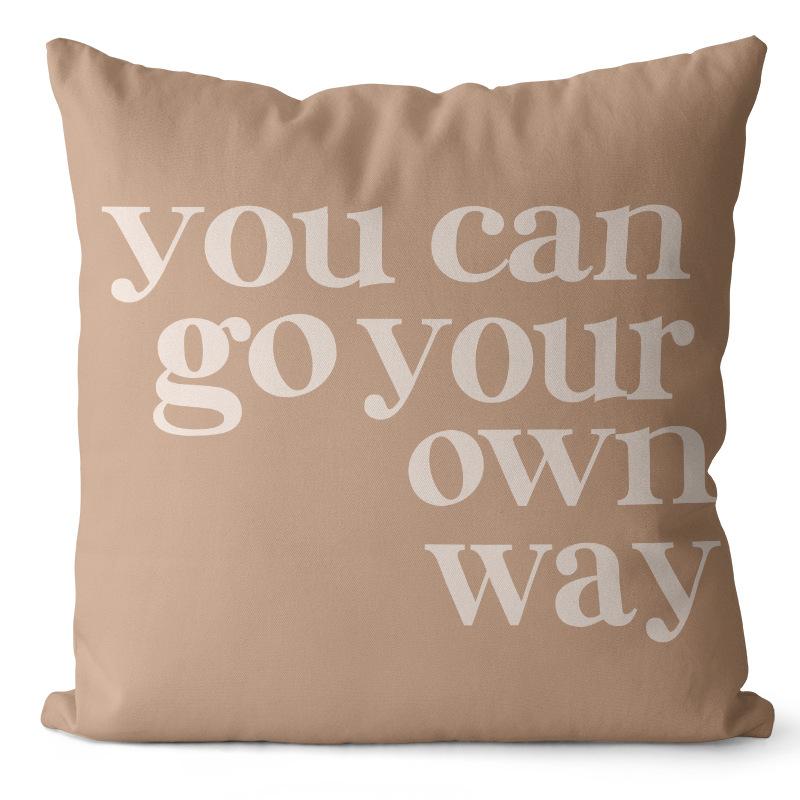 Cream Printed Throw Pillow Cover Earthy Nordic Abstract Cushion Sofa Car Office Cushion Cover