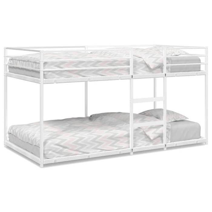 VidaXL Bunk Bed Without Mattress White 100x200 Cm Steel, Bed Frame, Slatted Base, Bedroom Furniture, Loft Bed, 4019886