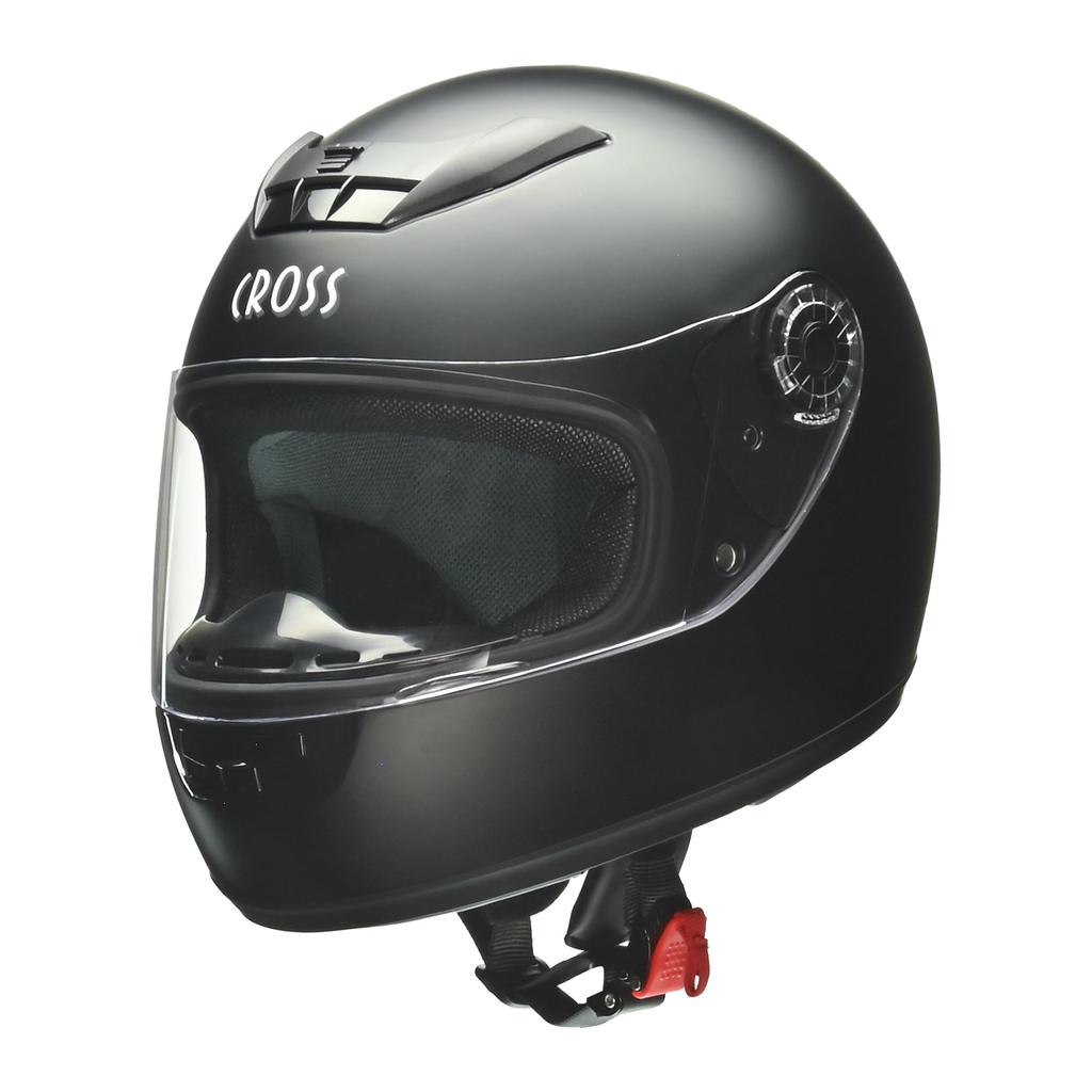 LEAD CROSS Standard Half Matte Black Full Face Motorcycle One Size Fits Helmet, Most, CR-715