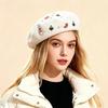 Autumn and Winter Popular European and American Fashion Retro Versatile Wool Beret Women Christmas Wind Warm Beret