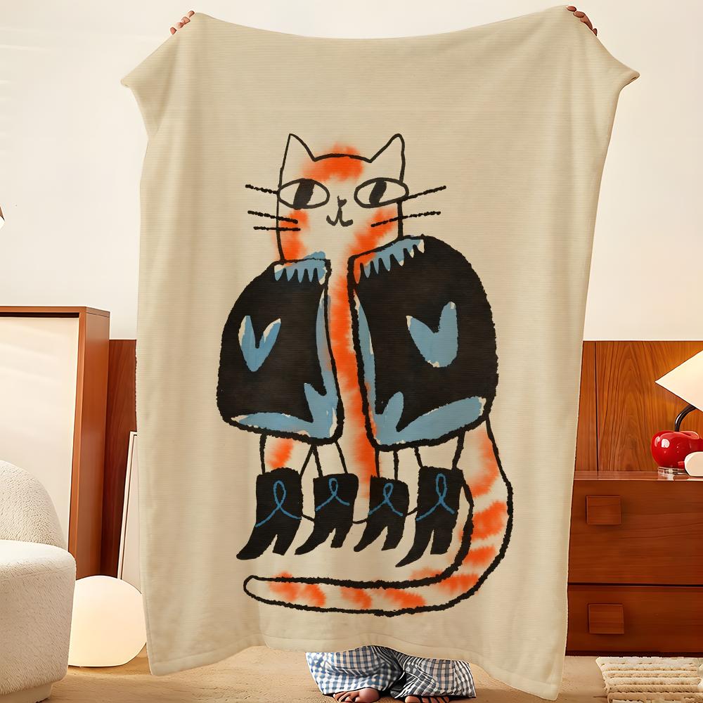 Art N-Niko E-Eniko Throw Flannel Throw Blanket, Lightweight Cozy, Durable Washable Cute Cool