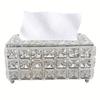 Sparkly Crystal Square Bead Tissue Box Light Luxury Napkin Box Paper Towel Storage Box  Living Room