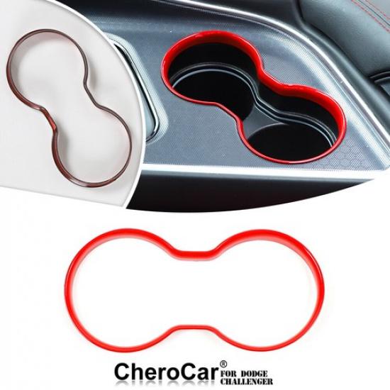 Interior Front Cup Holder Cover Trim For 15-20 Dodge Challenger Accessories Red