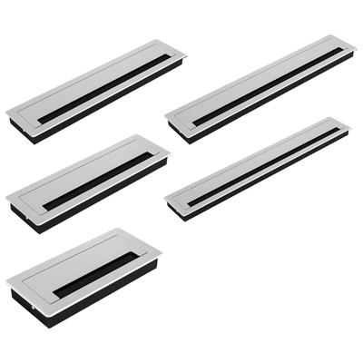 Upgrades Rectangular Metal Cord Hole Covers Aluminum Cable Pass Through Grommet Suitable for Desks Homes & Office Use