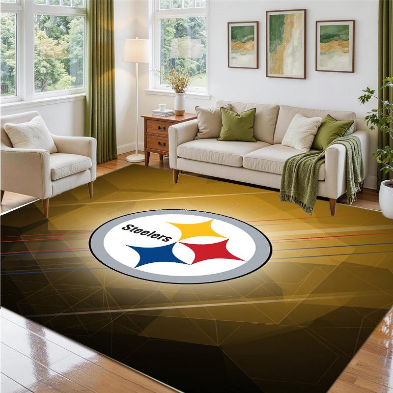 Covor din Catifea Cristal cu Design Pittsburgh Steelers Covoraș Decorativ Moale pentru Dormitor Intrare