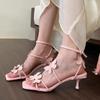 Fashion 2025 New Women Shoes Buckle Strap Women's Sandals Fashion Butterfly-knot  Sandals Woman High Quality Peep Toe Heeled Sandals