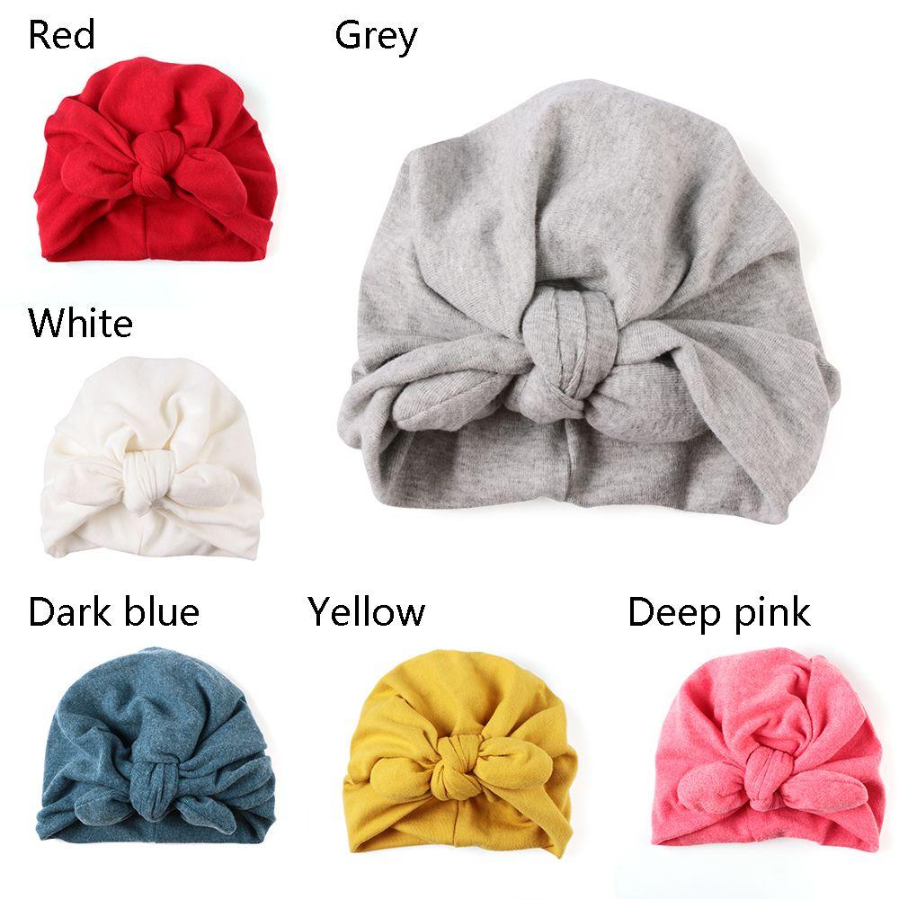 Toddler Head Wrap Winter  Elastic Knotted Rabbit Ear Baby Hat Cotton Headwear Caps