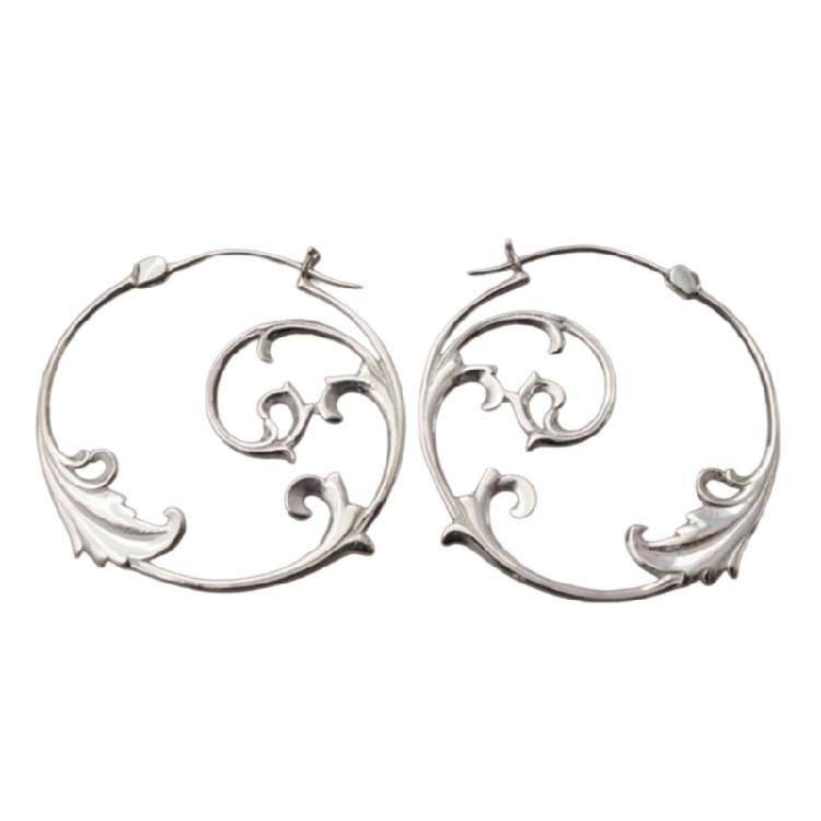 Retro Silver Floral Earrings with Alloy Studs 3cm Size for Women Excellent Ear Rings Accessory for Gift Giving 1