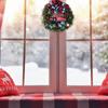 25/30cm Christmas Wreath Grid Bownot Simulated Berry Pinecone Wreaths Front Door Garlands Hanging Ornament Happy New Year Decor