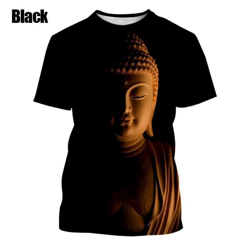 3D Buddha Shakyamuni Printing T Shirt For Men Round Neck Short Sleeve Kid Cool Buddhist Faith Tops T Shirts Harajuku Clothes Tee