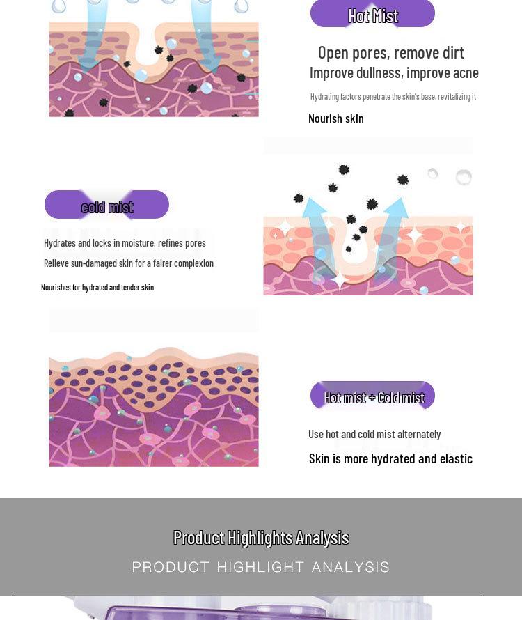 Dual Tube Hot & Cold Beauty Sprayer for Facial Care, Hydration, and Moisturizing In Salons