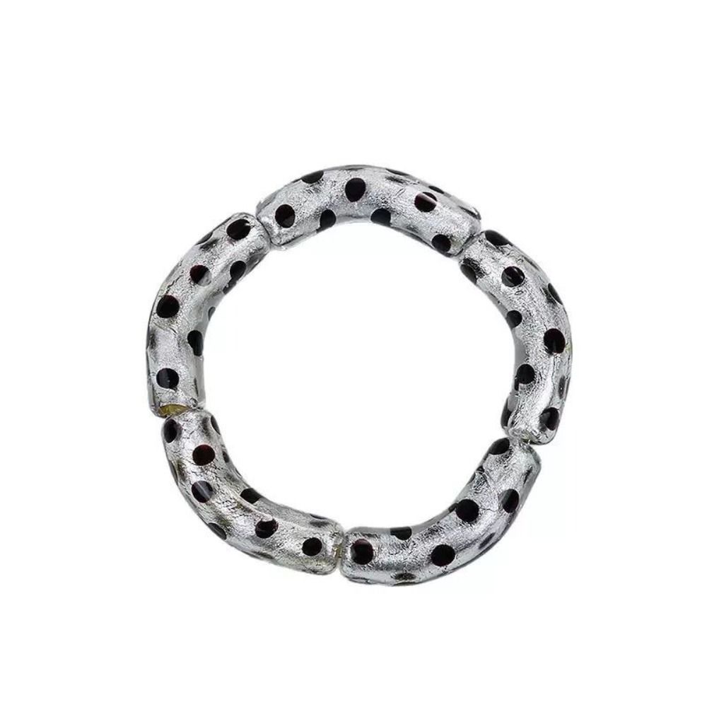 With Hole Curved Glass Beads 37 Styles Polka Dot Beads Lampwork Beads for 20pcs Diy Jewelry Making