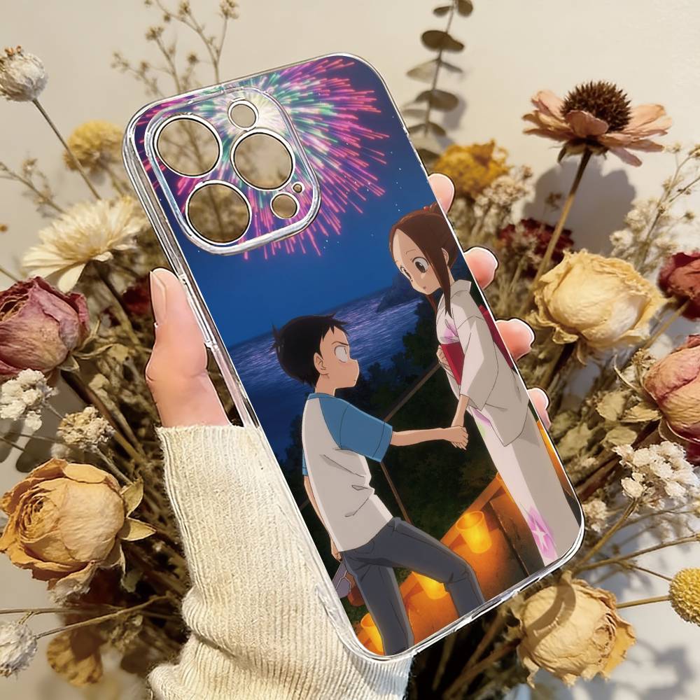 Karakai Jouzu no Takagi-san Phone Case Transparent Silicone Soft For iPhone 17 16 15 14 13 12 11 Mini Pro Max Plus