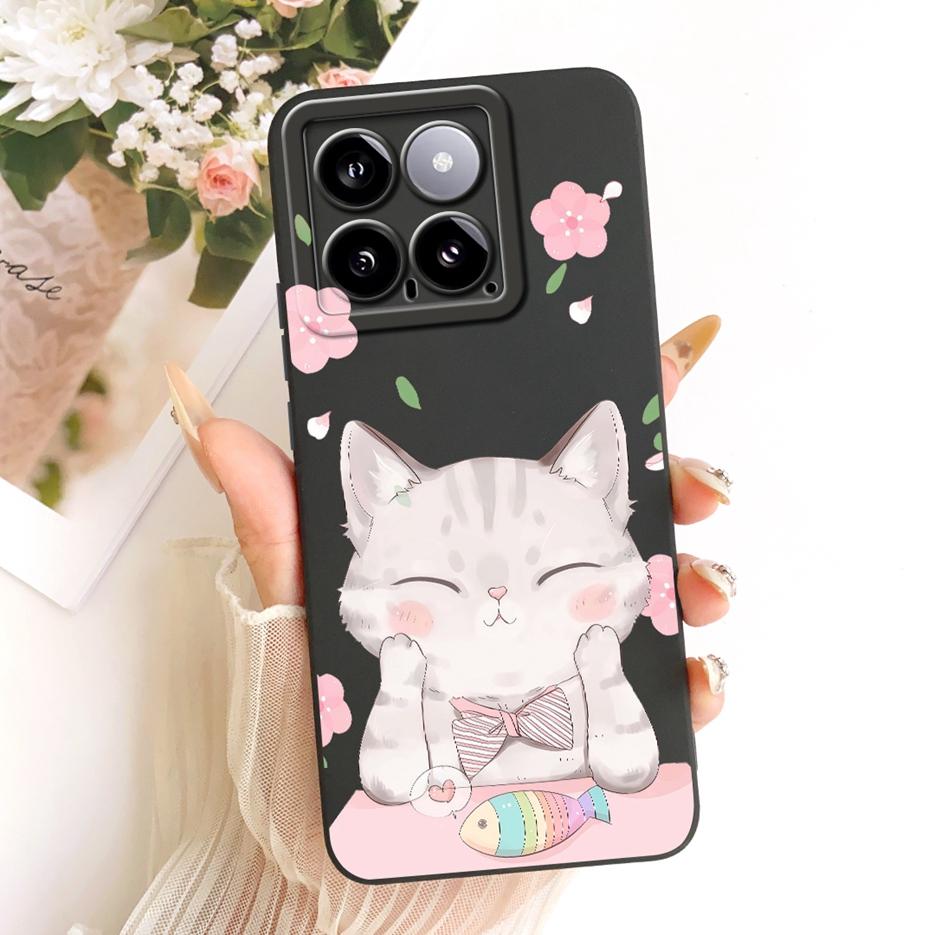 For Xiaomi Mi 14 Pro Case Cute Rabbit Cartoon Cover Shockproof Soft TPU Phone Case For Xiaomi 14 Pro Mi14 Pro 5G Back Cover Bags