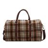 Fashionable and Retro Checkered Hand-held Travel Bag with Contrasting Colors for Women and A Home Clothing Storage Bag