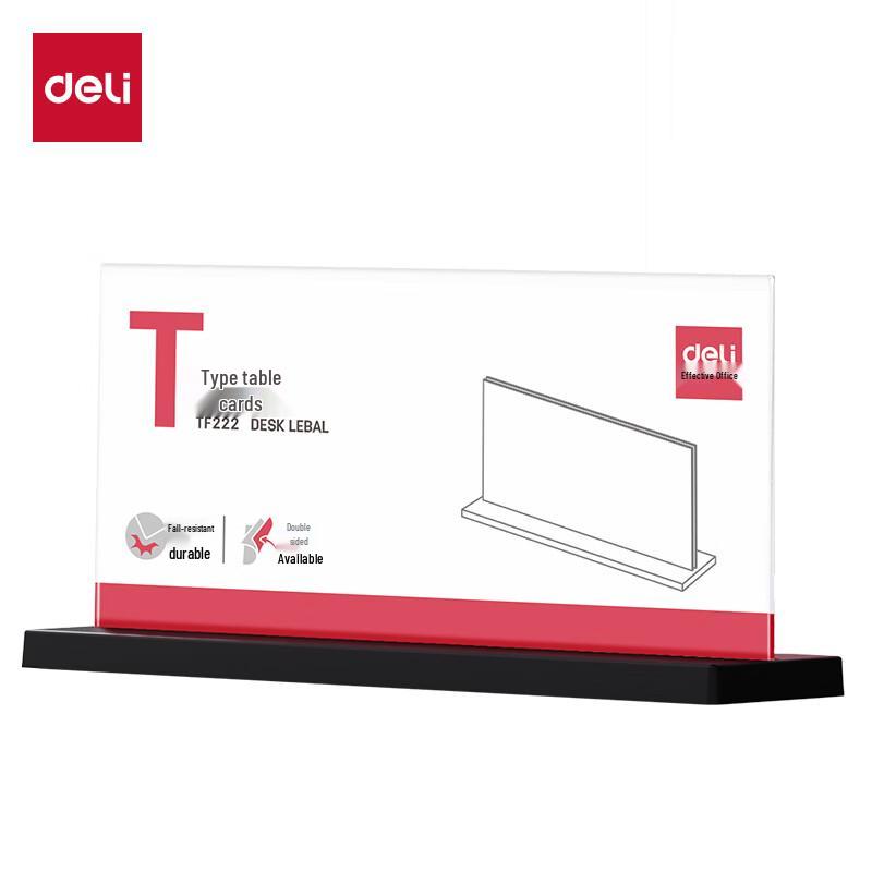 Deli T-Shape Acrylic Desk Sign Holder