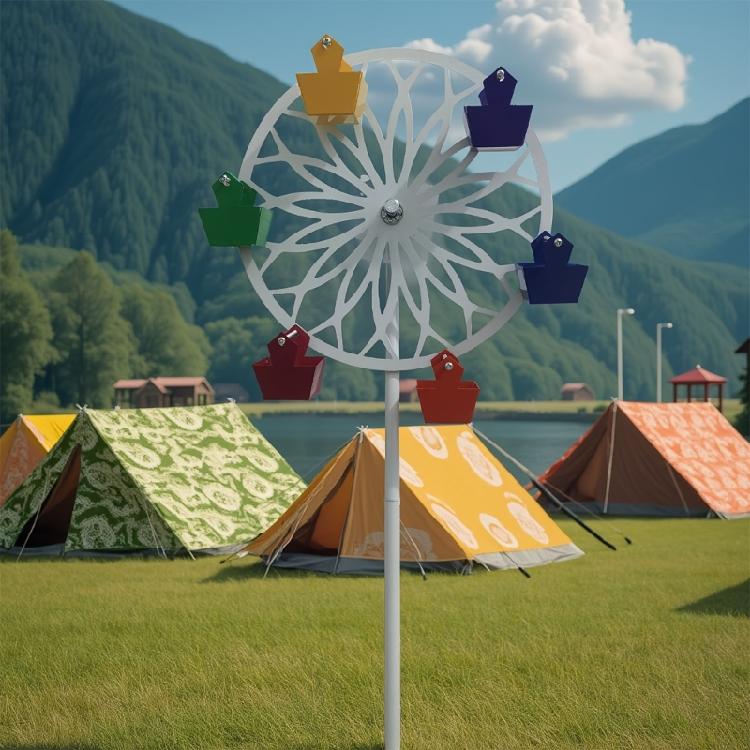 Moderne Windmolen Vogelvoederbak Roterende Weerbestendig Metaal Tuinornament Grondpen Voor Vogelvoederaccessoires