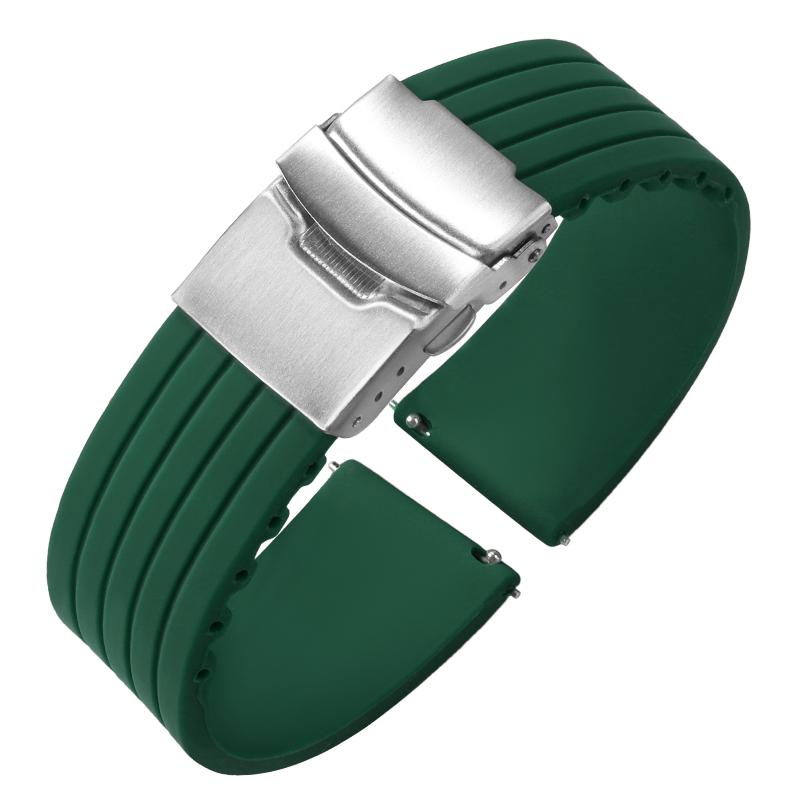 Premium Rubber Silicone Watch Band Universal Waterproof Sports Folding Buckle Strap 18/20/22/24mm for Seiko Bracelet Accessories