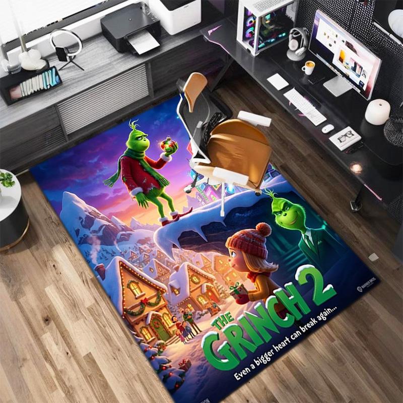 Christmas Gift Comedy Movie How the Grinch Stole Christmas carpet home living room decoration table and chairs anti slip door mat carpet A4