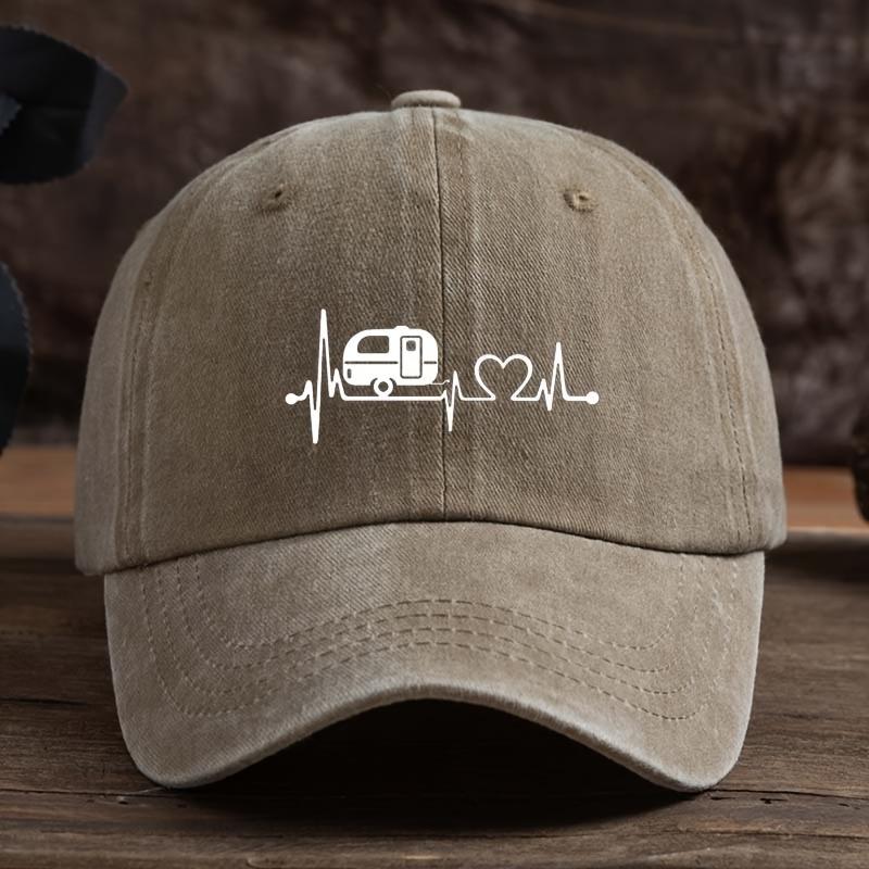 Fun Heartbeat Car Print Baseball Hat Fashionable Versatile Peaked Cap Men's Outdoor Hat