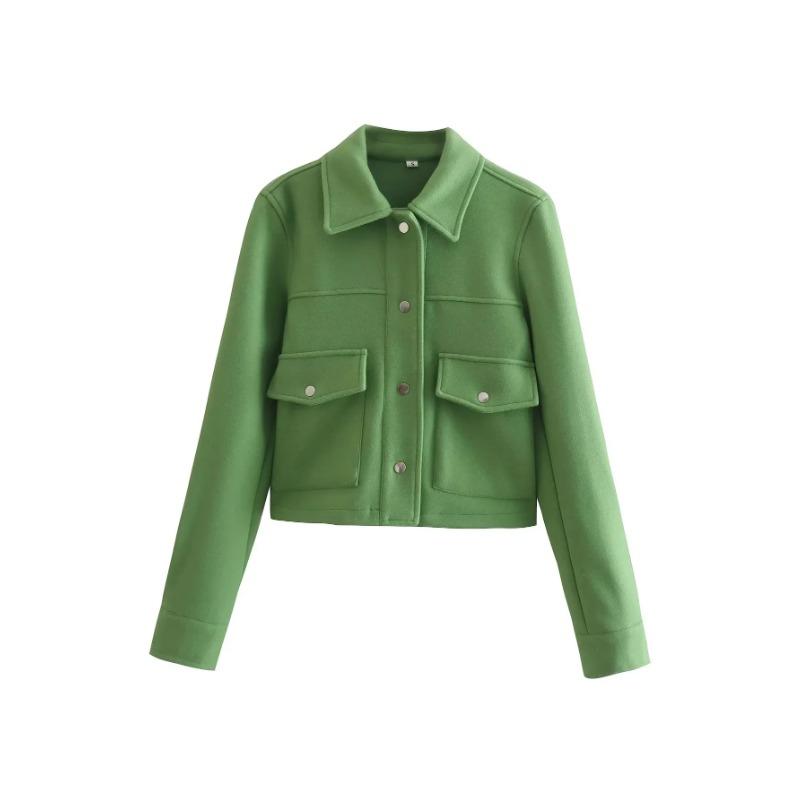 Women Jackets Button Down Turndown Collar Jacket with Pockets Bomber Coats Autumn Winter Women Solid Coat Streetwear Casual Female Outerwear Chic Tops