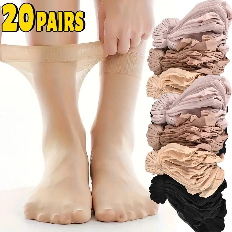 5/20Pairs Women Socks Soft Socks Woman Summer Ultrathin Silk Breathable Sock Casual Lightweight Female Transparent Boat Socks