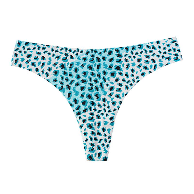 TERMEZY Damen Sexy Nahtloser Tanga Eis Seide Einteiler Leopardenmuster T-Rücken Bequem Fitness Schnelltrocknend Unterwäsche