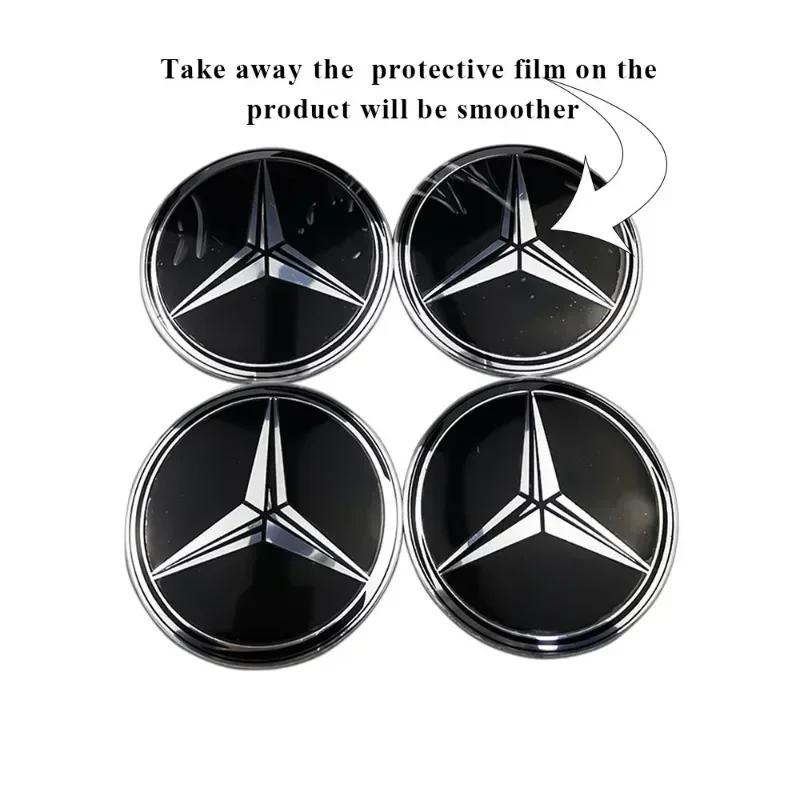 C200 E200 New 2025 For Mercedes Benz 75mm Car Wheel Hub Emblem Sticker for Mercedes Benz W203 W204 W205 W209 W210 W211 W212 W176