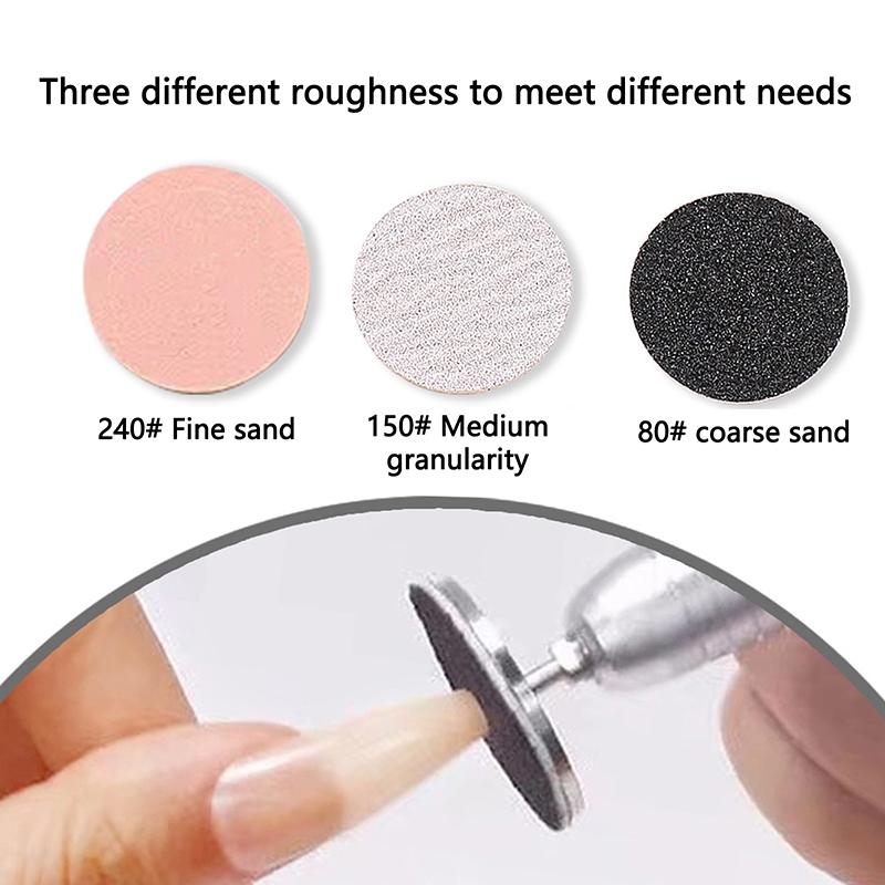 15/20/25Mm Fuß Nagelhaut Hornhaut Entfernung Austauschbares Schleifpapier Mit Pediküre Scheiben Pads Set Tote Haut Reiniger Fuß Raspeln Feilen