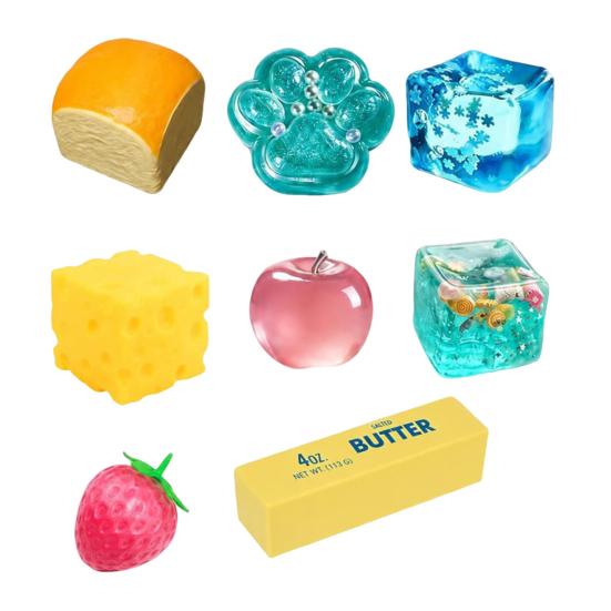 8Pcs Sugar Squeeze Toys Soft TPR Stress Relief Fidget Toy for Adults B