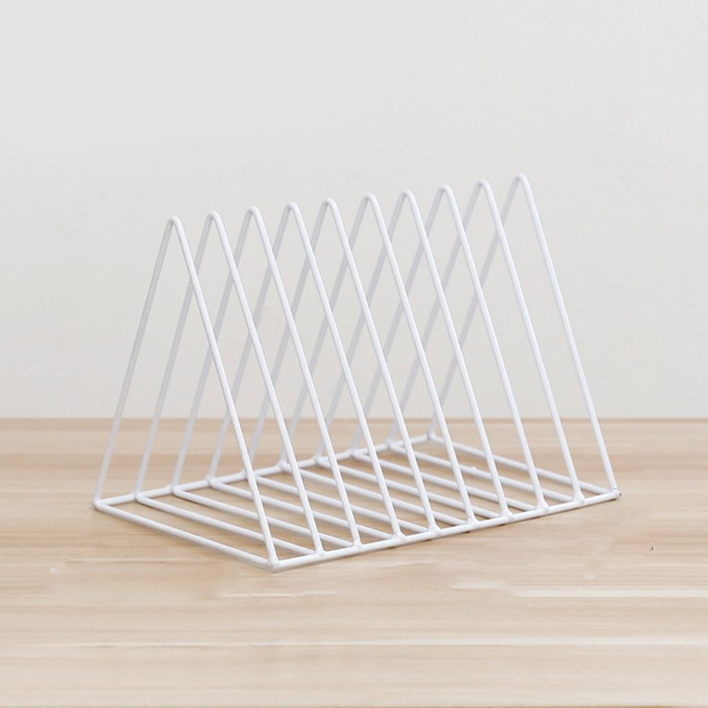 Desktop Rack Rustproof Simple Geometric Iron File Holder Decoration for Study Living Room