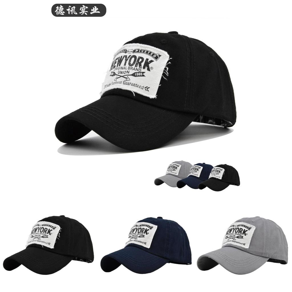 Newyourk Embroidered Baseball Cap Wide Brim Duck Tongue Hat Casual Style Black