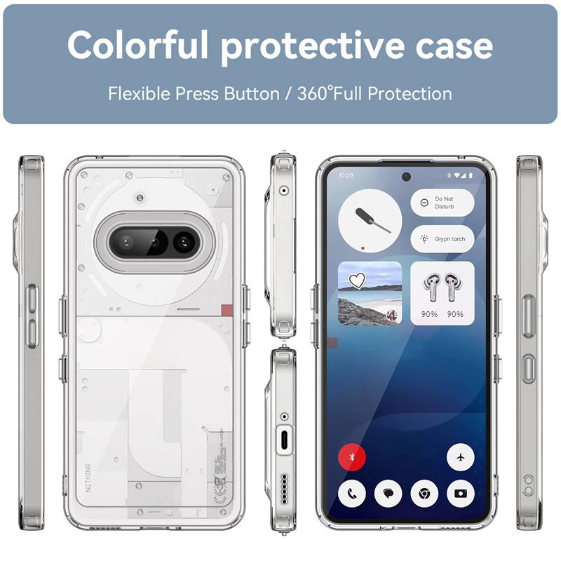 For Nothing Phone 3a Case Nothing Phone 3a Cover Funda Clear PC + TPU Shockproof Slicone Protective Phone Cover Nothing Phone 3a