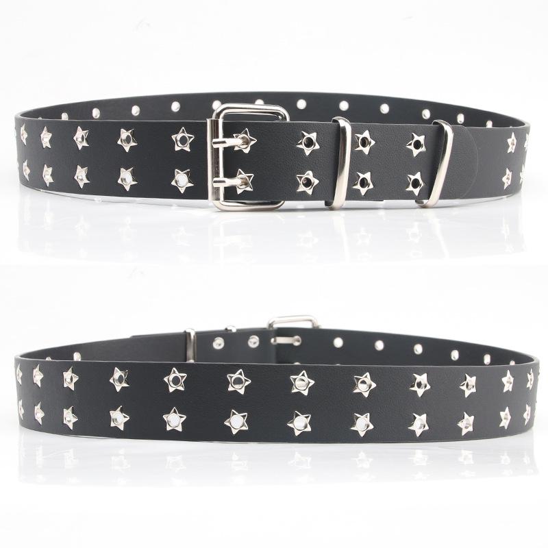 Women's Punk Style Double Exhaust Eyelet Belt: Fashionable, Casual & Decorative