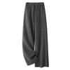 Pantalon large en laine gris pour femme 2025: Épais, Doux et Élégant pour l'Hiver avec un Design Décontracté et Fluide