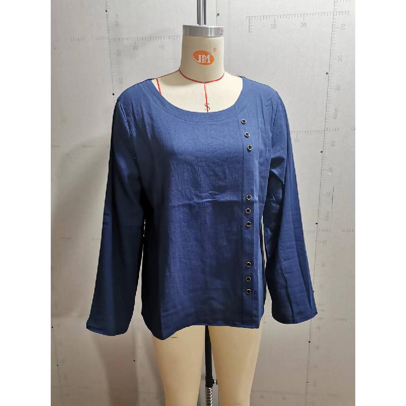 2026 Spring and Autumn New Casual Loose Woven Long-Sleeve Pullover Women's T-Shirt