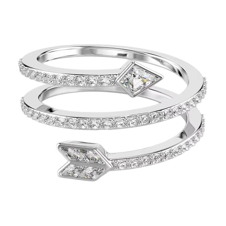 Swarovski Mixed Cut Cupids Arrow Cubic Zirconia Crystal Ring Unisex ring White 574152