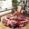1PC Cow Flowers Pastoral Round Chair Mat Area Rug - Non-Slip, Floor Mat for Office, Bedroom, Home Decor Christmas Gift C0528066