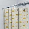 Vintage Style Floral Smiley Face Shower Curtain Waterproof Decoration For Bathroom Accessories White Yellow Flowers Pattern